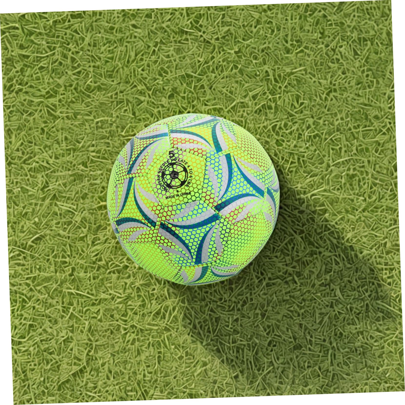 Balón de Fútbol Luminoso Estándar para Entrenamiento y Diurno Resistente y Elástico Cosido Máquina para Adultos y Jóvenes