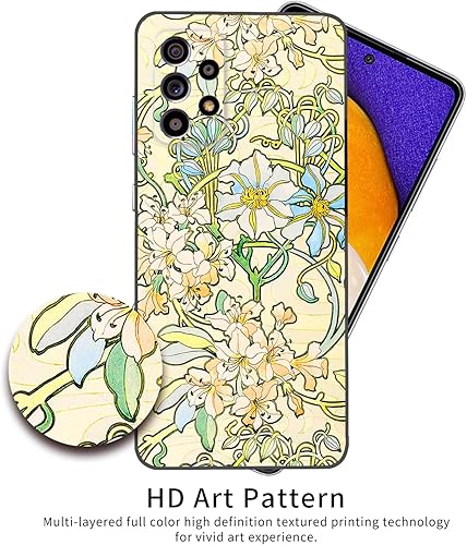 Miniatura 4 de Berkin Arts Funda compatible con Samsung Galaxy A52 5G 4GA52S 5G, bonita funda de silicona con diseño de flores para mujer (Clematis de Alphonse