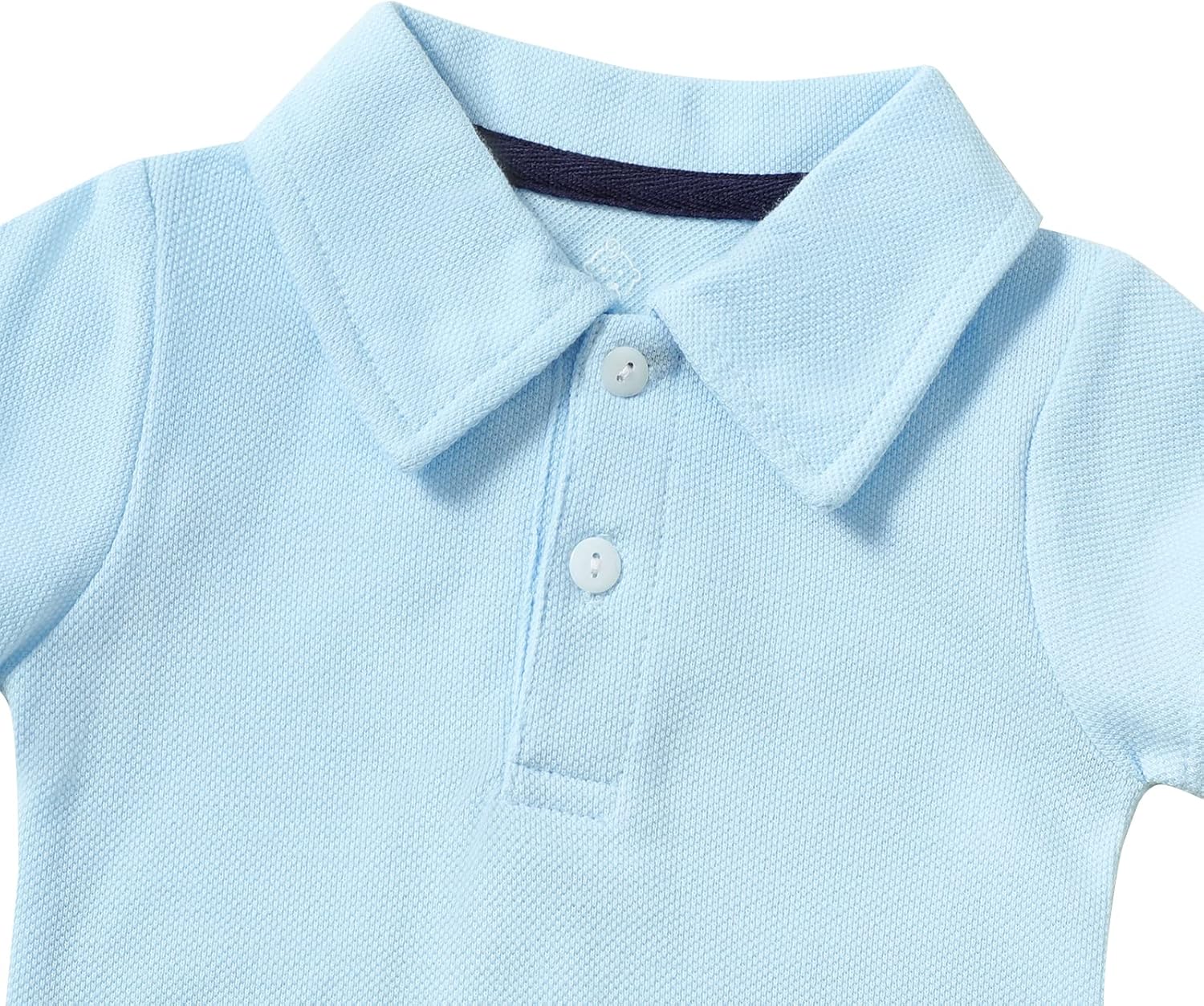 ROMPERINBOX Newborn Baby Boy Collared Onsies Polo Shirt Bodysuit Pique Solid Color Mesh Bubble Short Sleeve Romper Clothes - Image 2