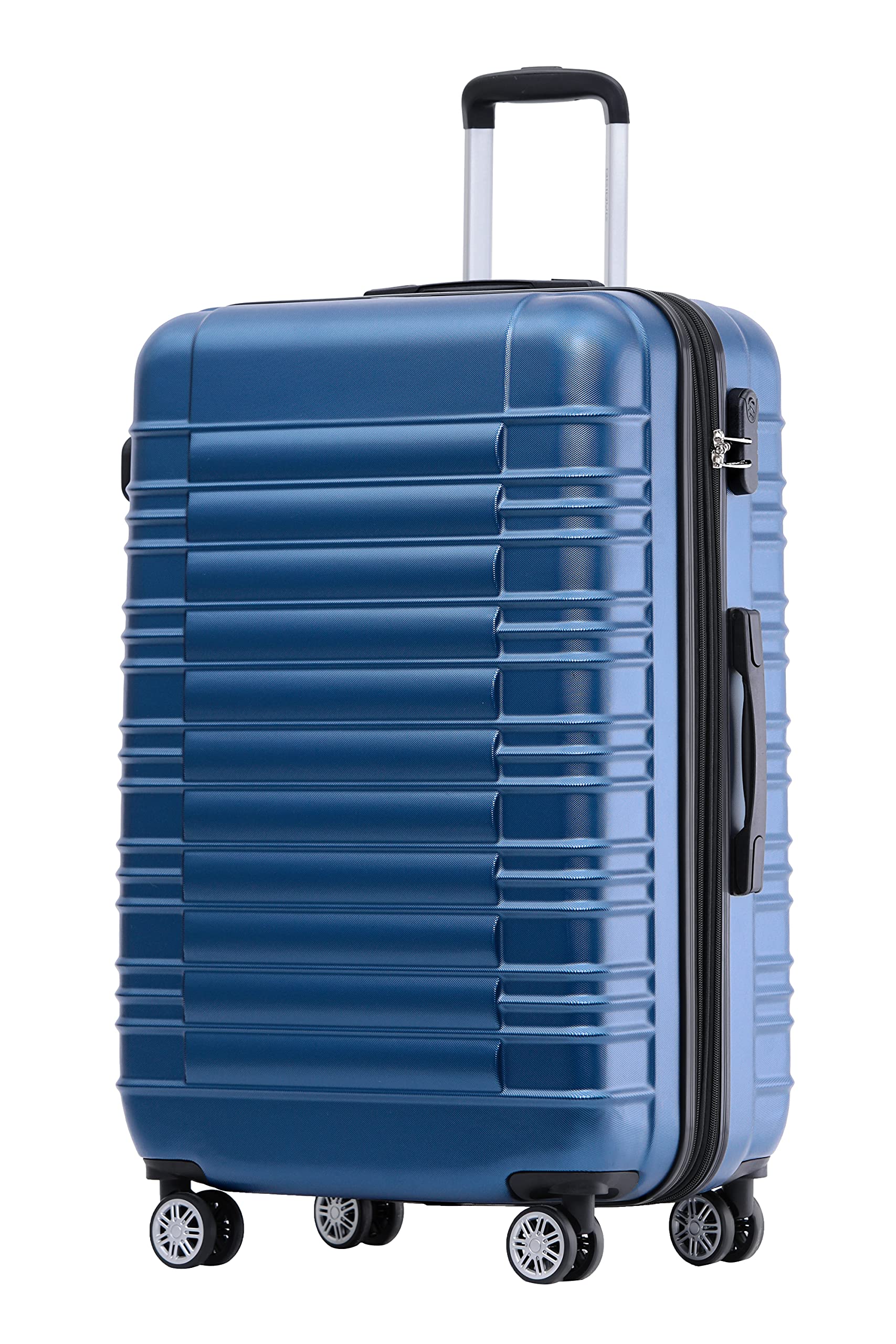 BEIBYE 2088 Hartschalenkoffer aus ABS mit 4 Zwillingsrollen, Reisekoffer Trolley mit Zahlenschloss und Teleskopgriff, Erweiterbarer Koffer M L XL oder Kofferset, Handgepäck 55 cm