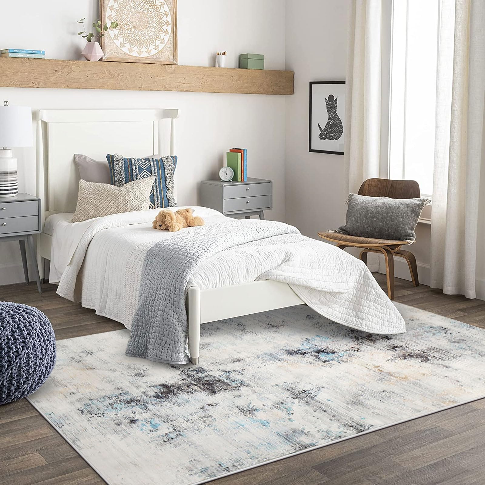 Tapis Shaggy Tango Gris 160x230 - Tapis enfant