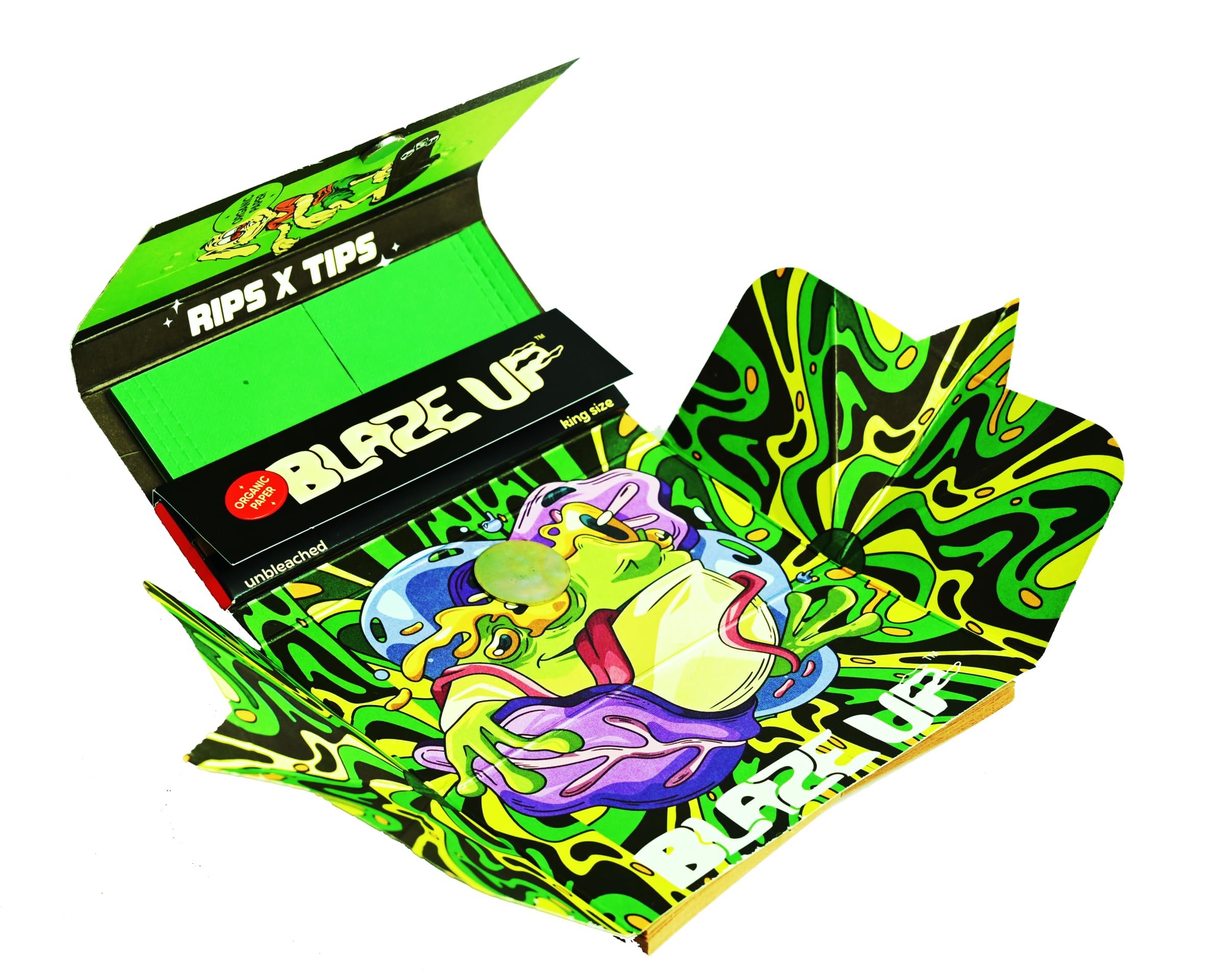 smoking rolling paper brown pack of 64 papers and roach (magnetic lock) PACK OF 4