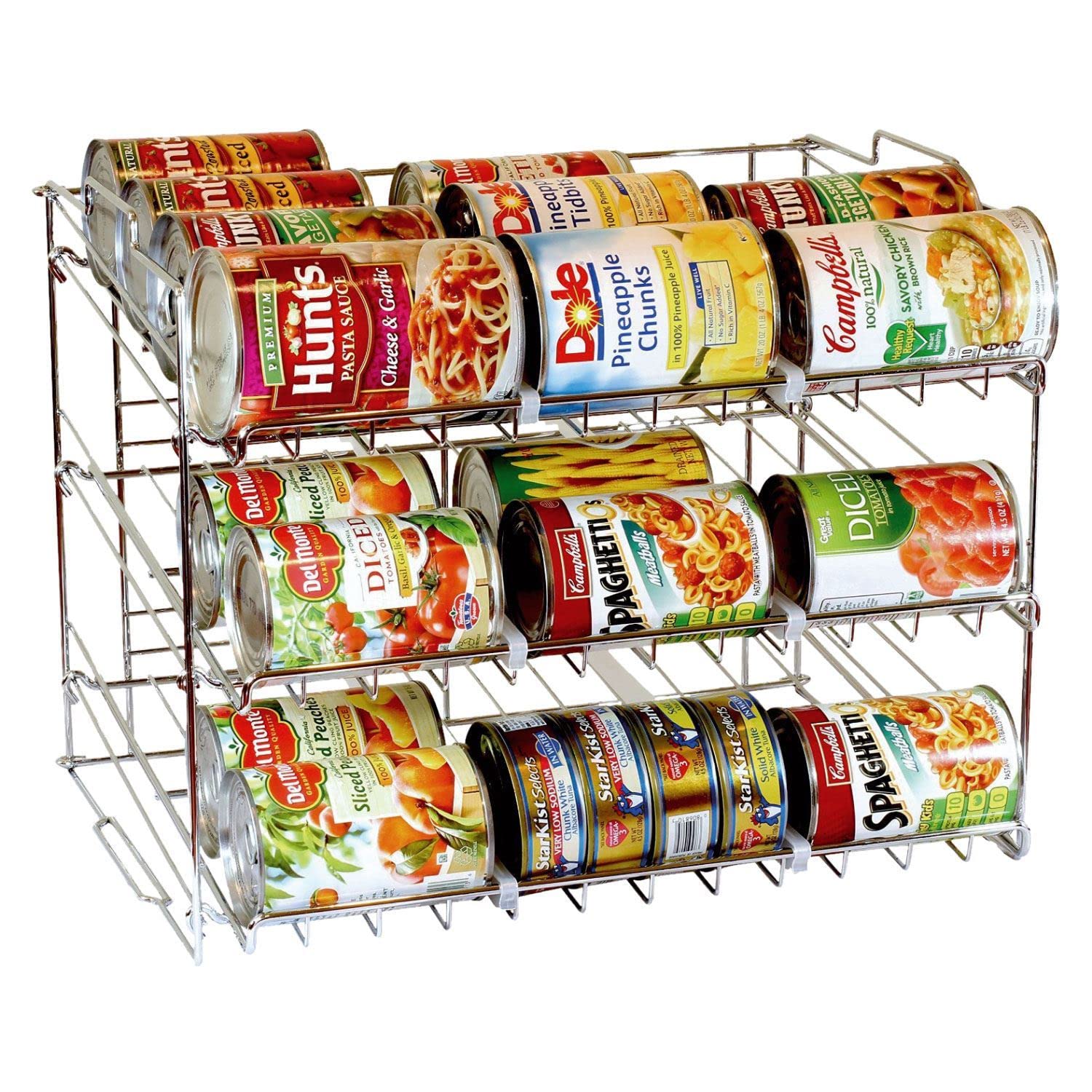 Organizador de latas de cocina apilable para productos enlatados, almacenamiento para 36 latas, estante de despensa, gabinete o solución de almacenamiento de encimera
