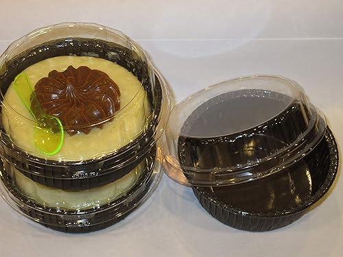 Miniatura 3 de Decony Juego de 25 mini moldes redondos para tartas de queso, moldes redondos para tartas con tapas de cúpula transparentes y cucharas, a prueba de
