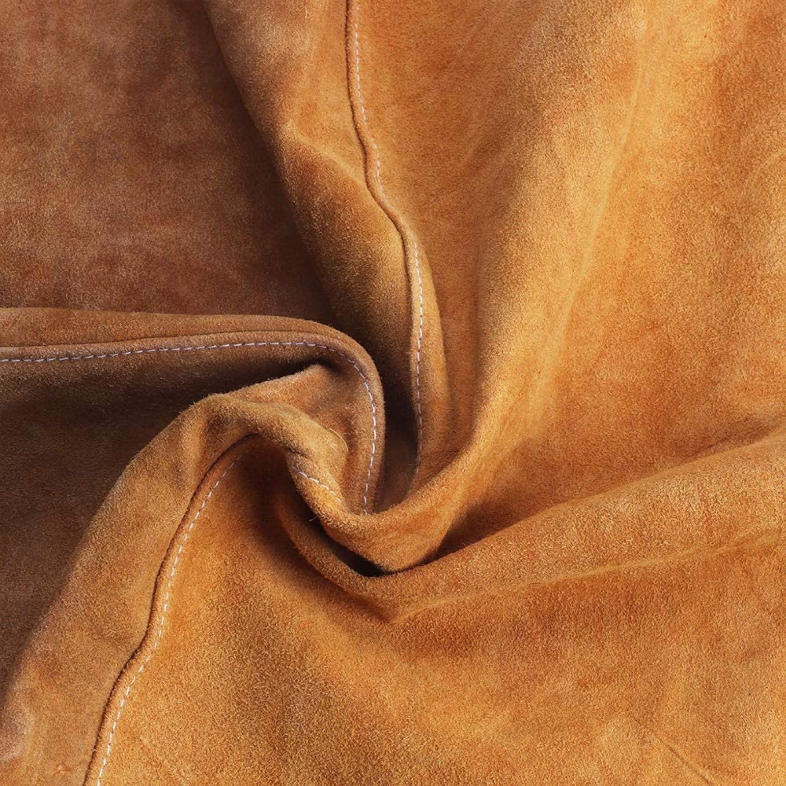 Youyijia Schweißerschürze Flammhemmende 60 x 90 cm Arbeitskleidung | lederschürze schweißerschürze aus Kuhspaltleder Hitzebeständig Spaltleder Latzschürze Verstellbare Schutzkleidung