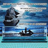 Vista 2 de Honsheng Juguete simulador de pirata de perla negra insundable, bote ondulado en una caja, adorno de decoración de barco fluido de crucero de onda