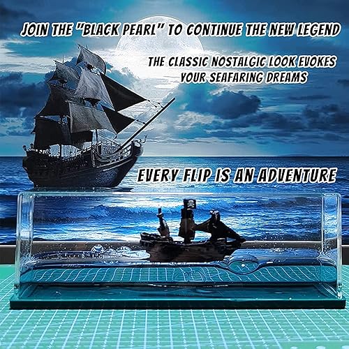 Miniatura 2 de Honsheng Juguete simulador de pirata de perla negra insundable, bote ondulado en una caja, adorno de decoración de barco fluido de crucero de onda