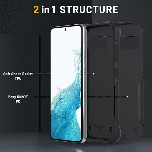 Miniatura 2 de Funda para Pixel 7A, funda resistente a prueba de golpes de doble capa para teléfono celular con función atril, funda protectora militar a prueba de