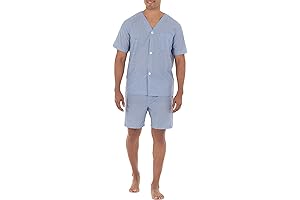 Men's Broadcloth Short Sleeve Pajama Set: Comfort and Luxury for a Perfect Night's Sleep