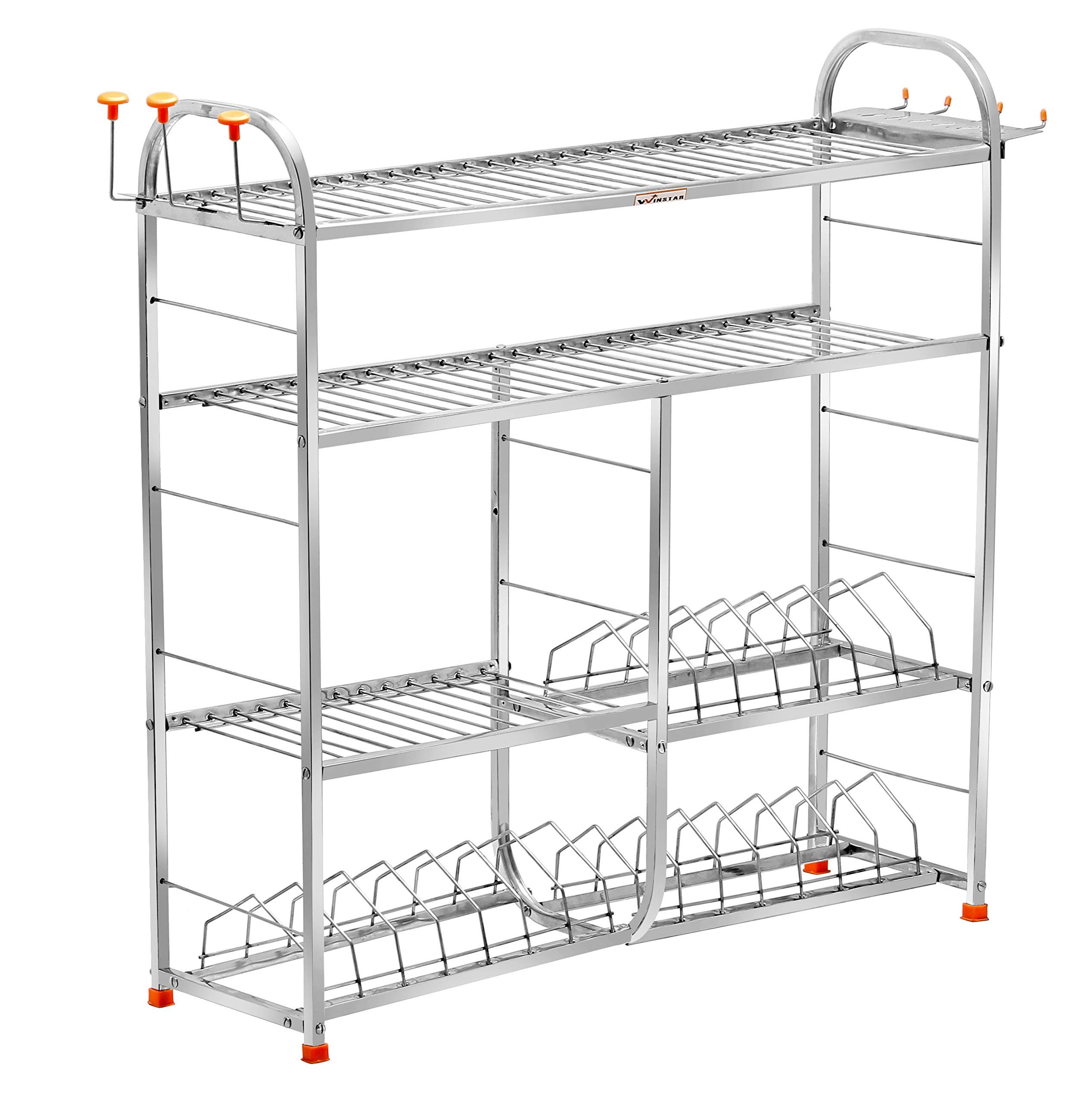 Buy WINSTAR Stainless Steel 5 Shelf Wall Mount Kitchen Racks Dish