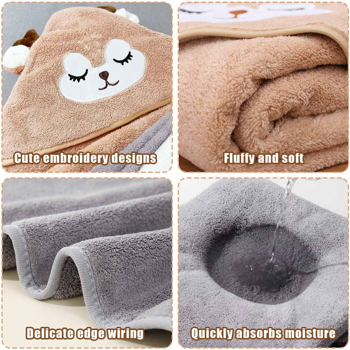 3 Pièces Serviette de Bain Capuche Douces & Absorption Forte, Super Absorbante, Cape de Bain pour Piscine, à la Plage, Après la Douche