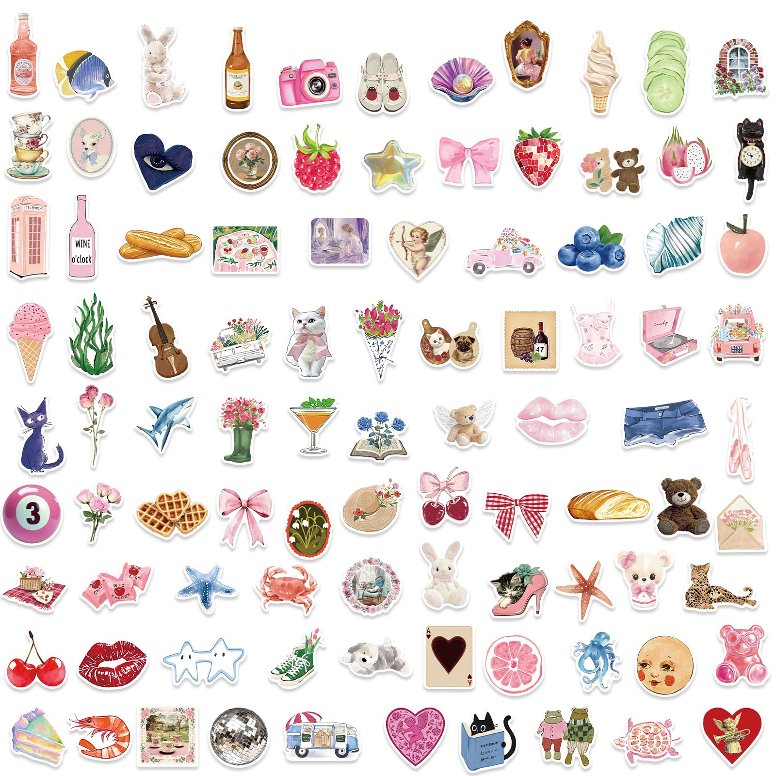 200PCS Pink Aesthetics Stickers - Image 3