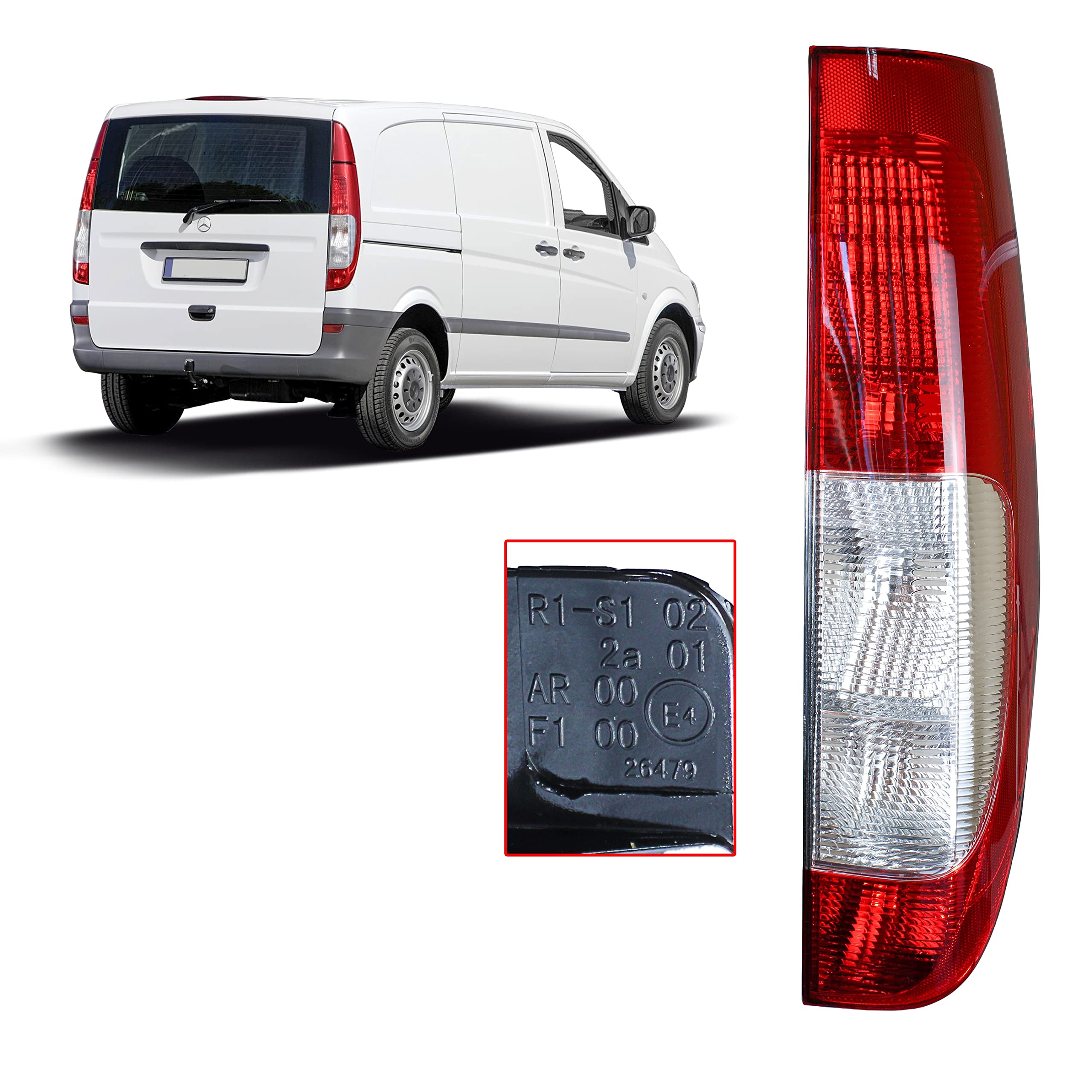 Rücklicht Heckleuchte Rückleuchte Für Bus W639 2003-2014 Vito Viano Rückleuchte Rechts Seite E-prüf