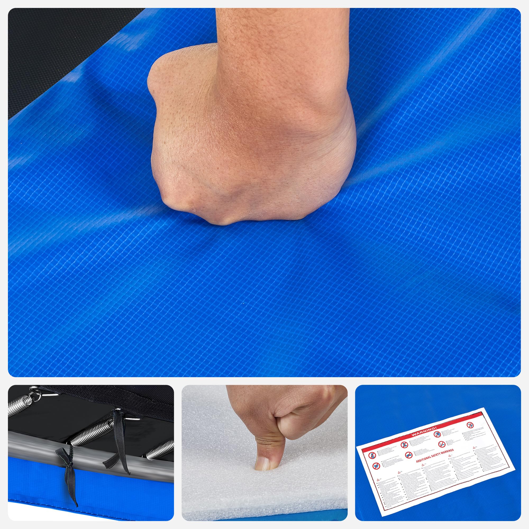 SONGMICS Trampolin Randabdeckung, Ø 183 244 305 366 427 cm, Federabdeckung, Randschutz, Sicherheitsmatte, UV-resistent, reißfestes Trampolinzubehör, Standardgröße