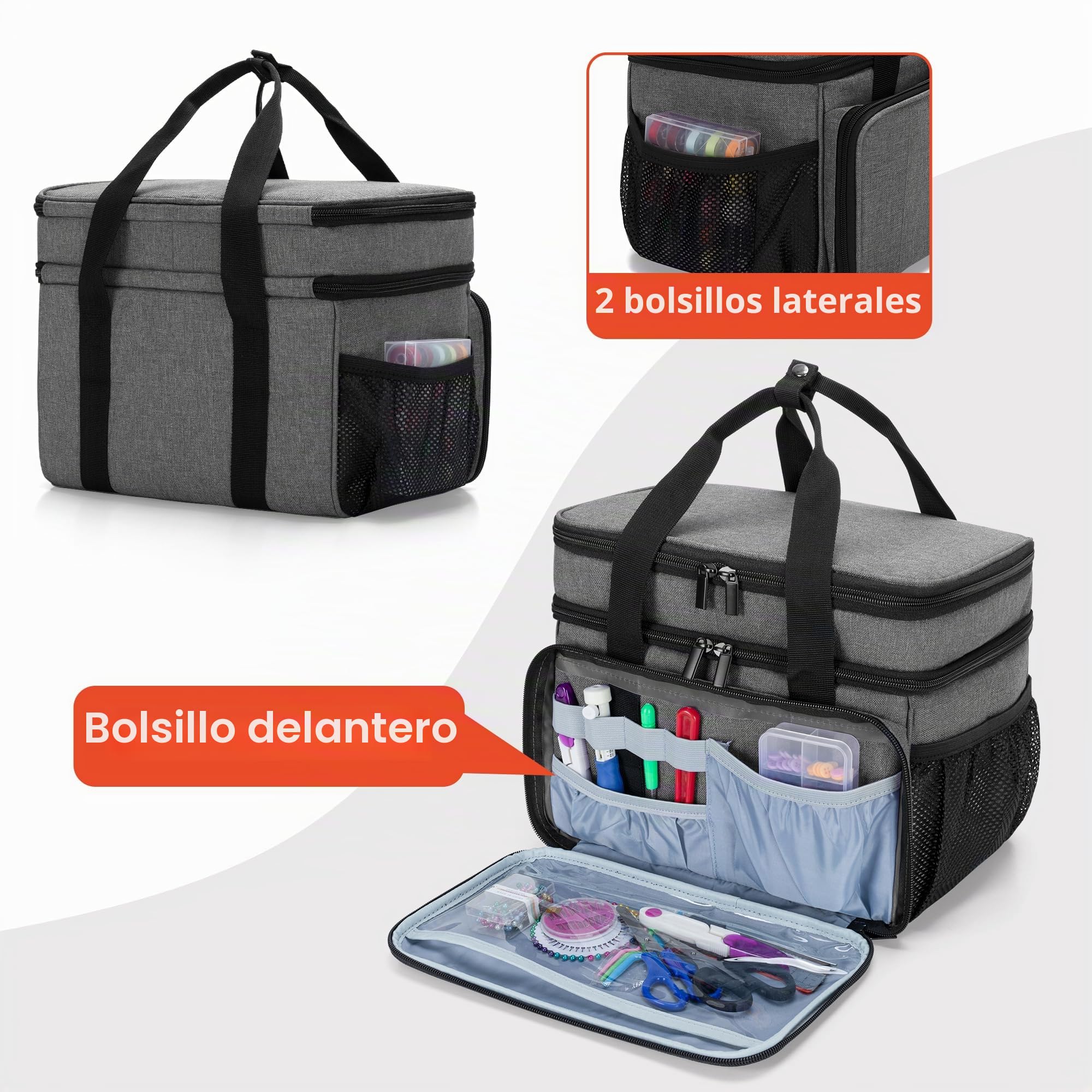 Luxja Bolsa para Costura Grande, Bolsa Organizadora de Costura con Bolsillos Variados para Suministros de Costura y Manualidades (Solo Bolsa)