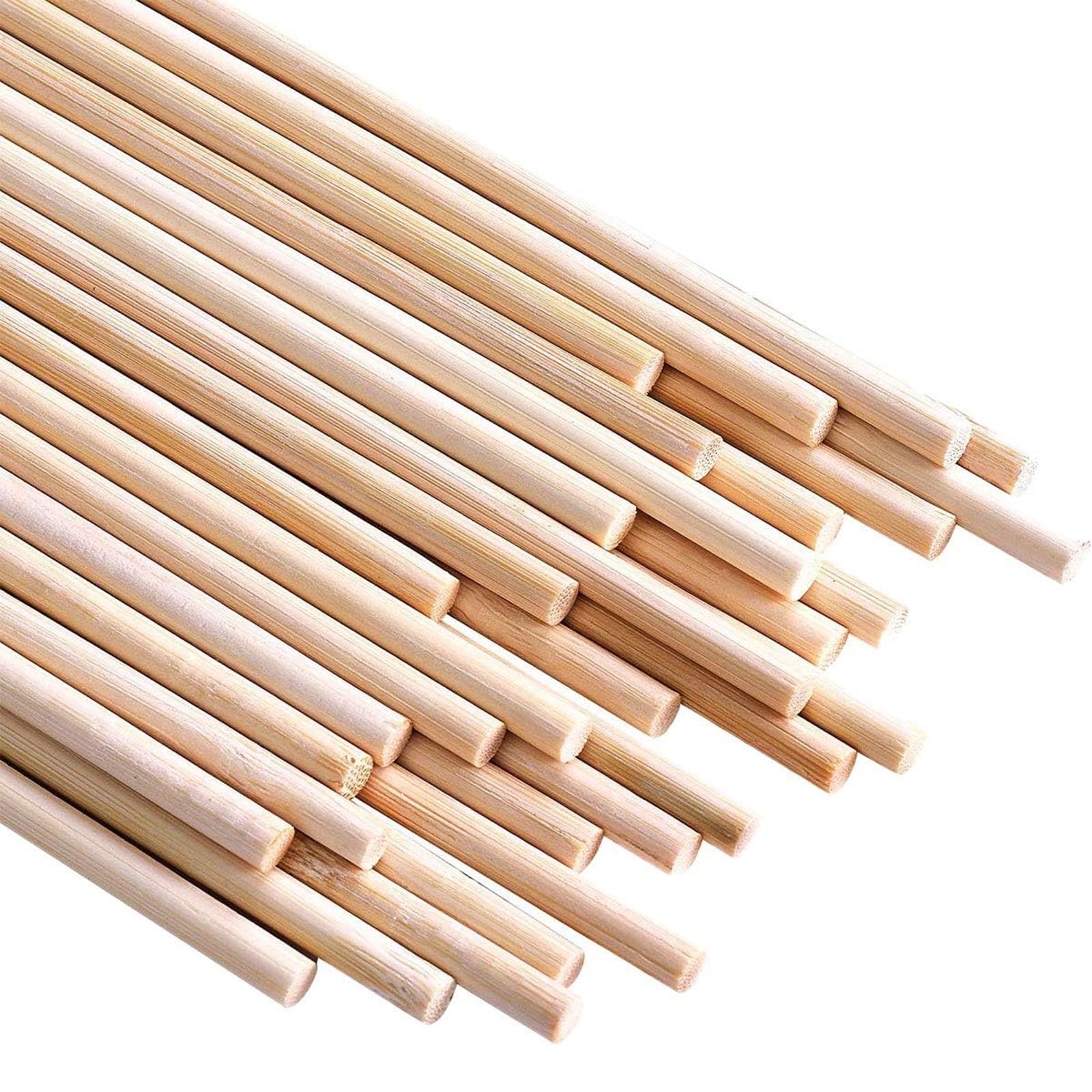 Wood Dowel Rods, 30 PCS Wooden Dowels Rods Round for DIY Craft Projects and Artworks, 5mm x 20cm
