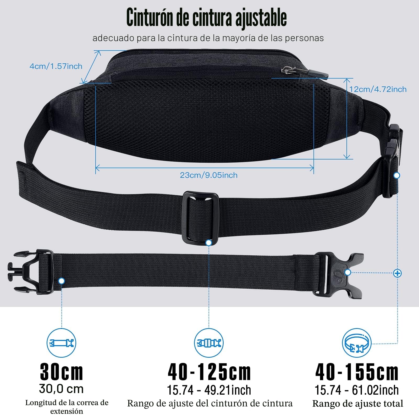 Waterfly Riñonera Deportiva con Correa Extensible