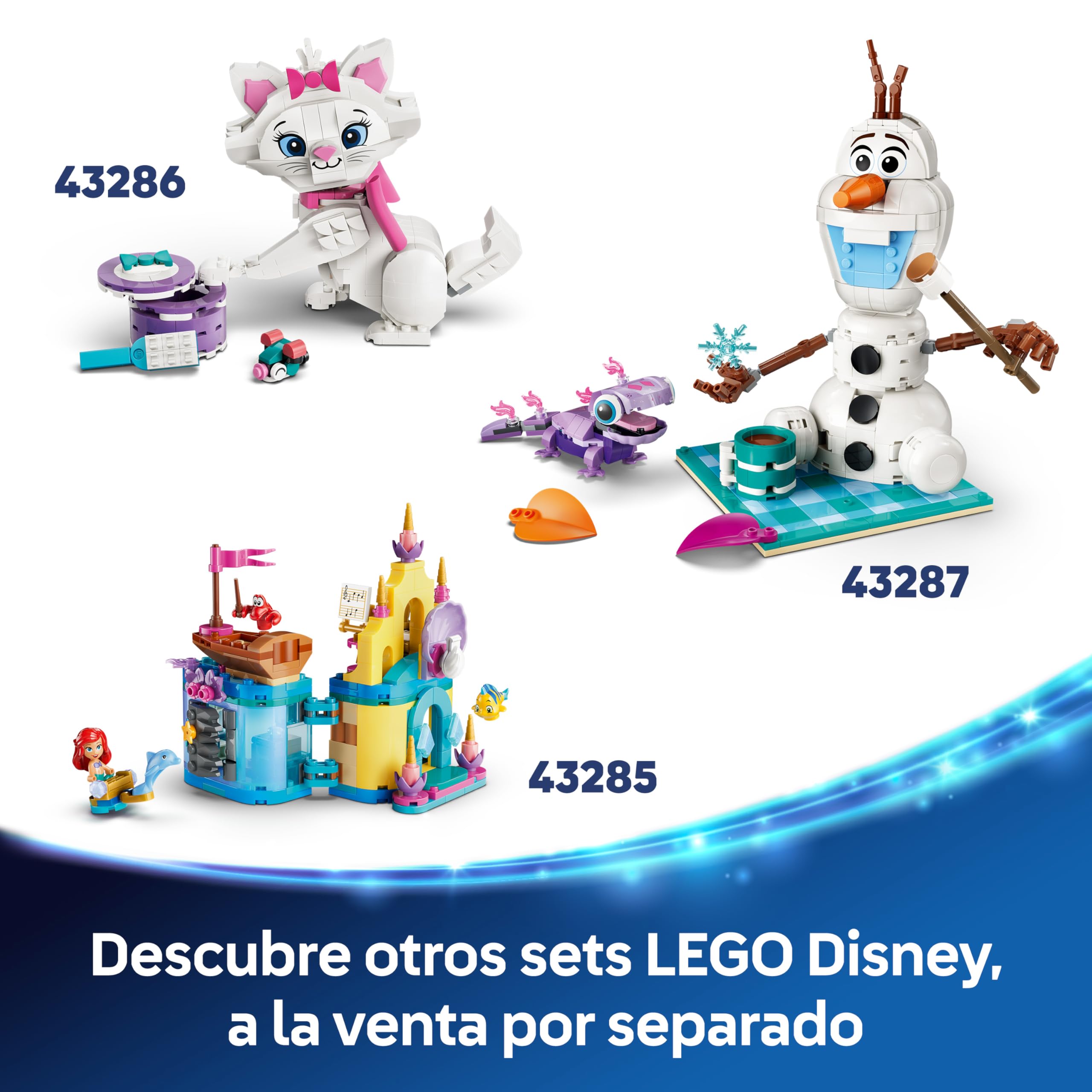 LEGO | Disney Frozen Castillo de Hielo de Elsa y Aventura en la Nieve de Juguete - Mini Muñecas de Elsa y Anna, Muñeco de Olaf, Vías de Tren y Vagones - Regalo para Niñas de 4+ Años - 43281
