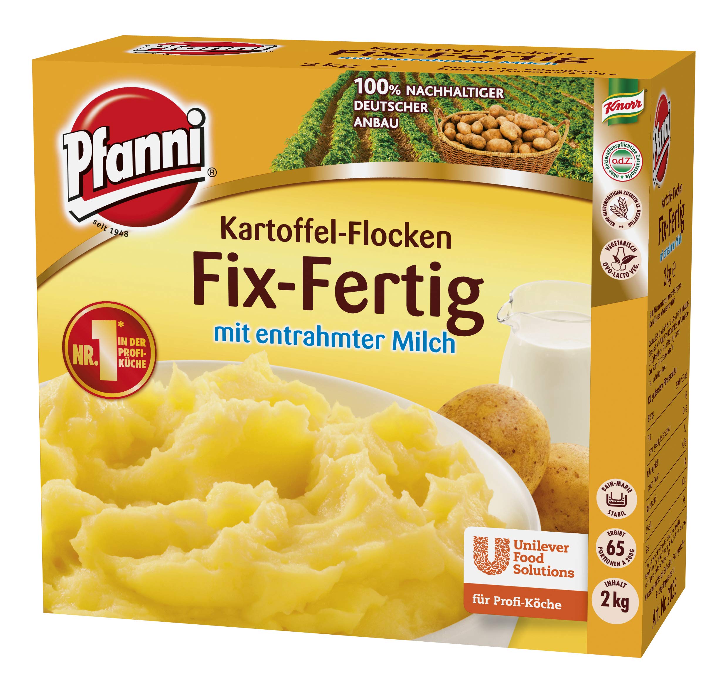 Pfanni Kartoffel-Fix-Fertig Flockenpüree mit entrahmter Milch, 1er Pack (1 x 2 kg)