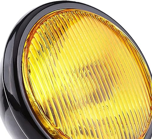 Miniatura 6 de Keenso - Faro delantero redondo de 5 pulgadas para motocicleta, 12 V, universal, retro, para motocicleta, faros delanteros (lente ámbar)