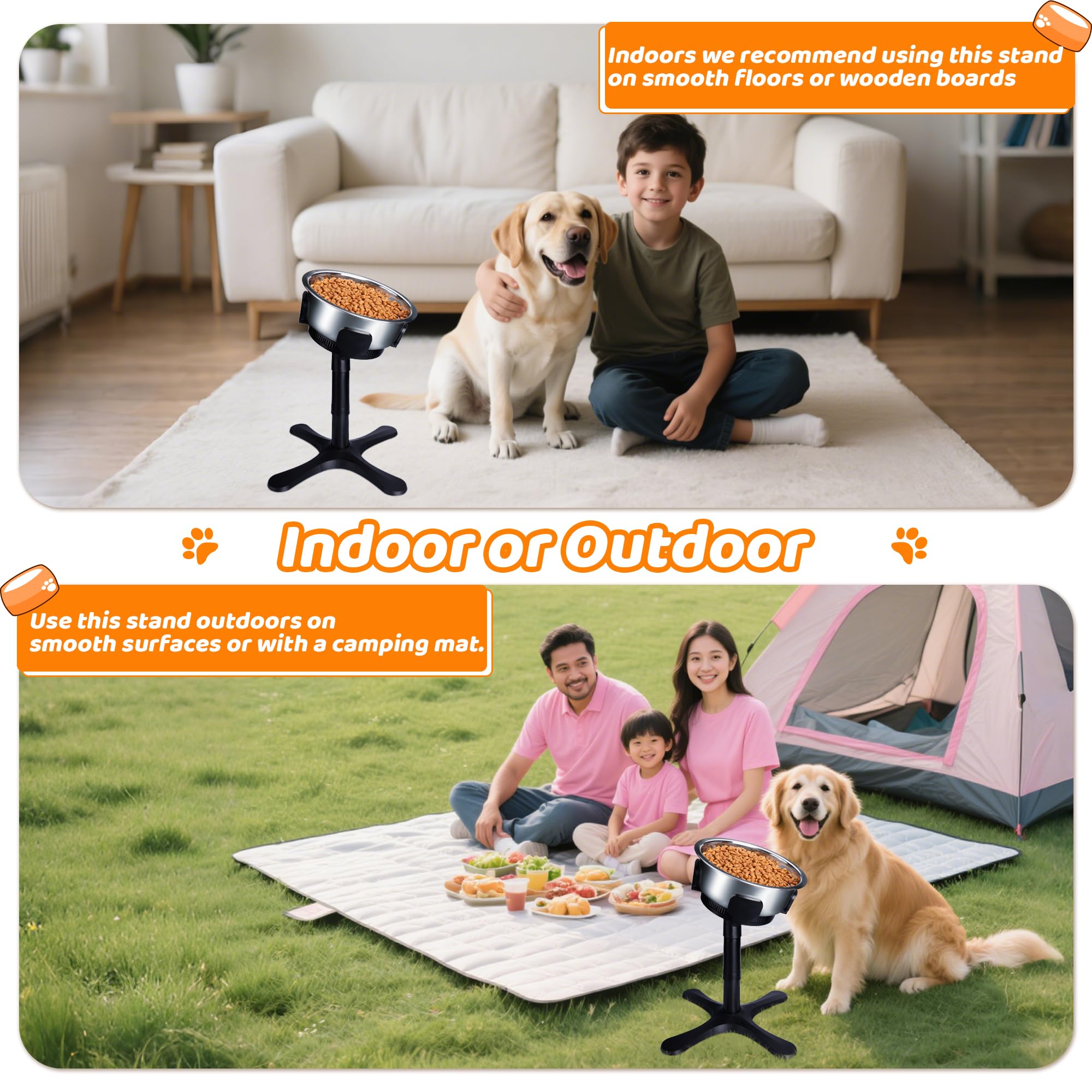 Soporte de alimentación elevado ajustable para perros, 3 alturas y astucia de azulejos, compatible con cuencos de alimentación Moost, ideal para perros medianos y grandes (no incluye cuenco) (paquete