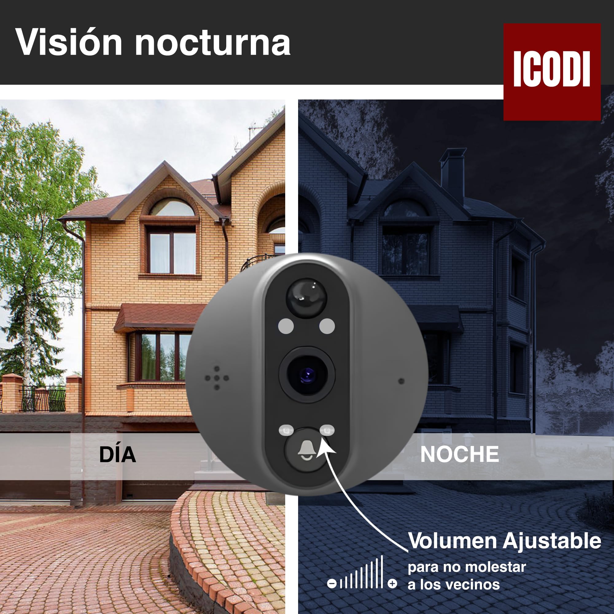 ICODI Mirilla Digital Puerta WiFi Grabadora, Pack Premium 3MP Super-HD, Pantalla 4.3", 5200 mAh, Sin Suscripción ni Cuotas, con MicroSD de 32GB, Alexa/Google Home, hasta 4 Dispositivos, App TuyaSmart