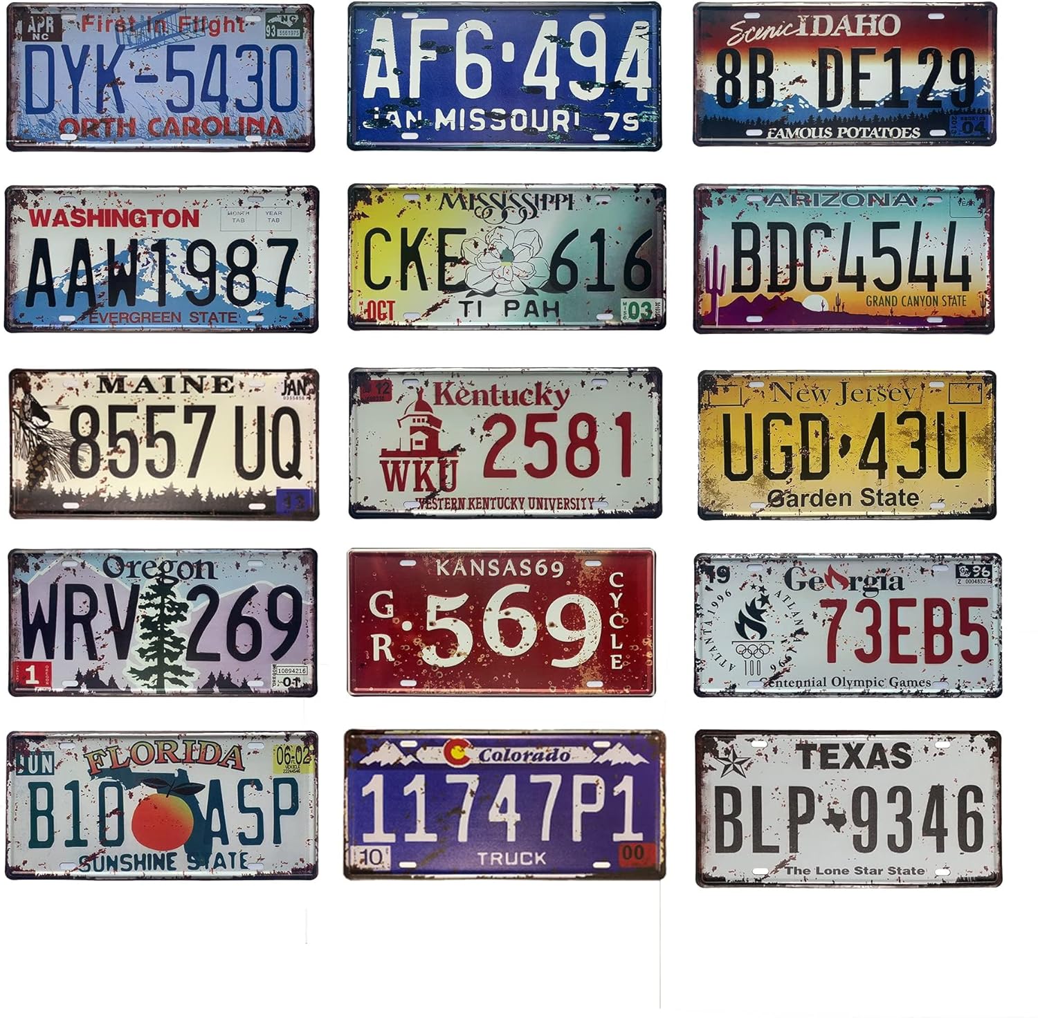 Vintage License Plates,License Plate Decor,Old License Plates,That 70s Show Merchandise,Beach Room Decor Aesthetic 15PCS