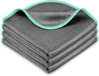 Airlab Glass Polishing Streak Free Miracle Cleaning Cloth, Grey-Green | Lint Free Microfiber Cleaning Rags for Glasses Kitchen Dish Mirrors Easy Clean,12 x 12 Inches, Pack of 3