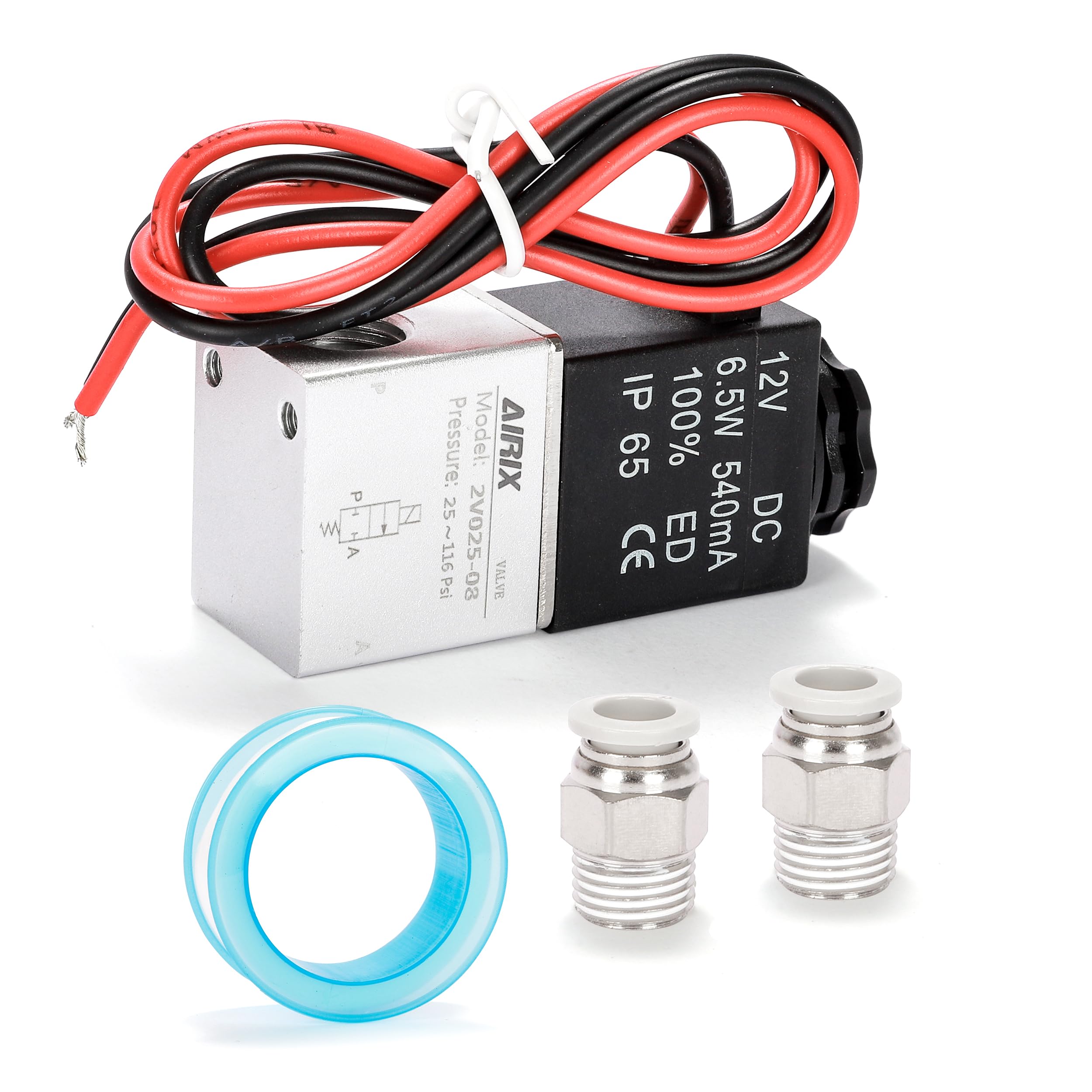 Amazon.com: AIRIX 2V025-08 Pneumatic Solenoid Valve DC12V, 2 Way