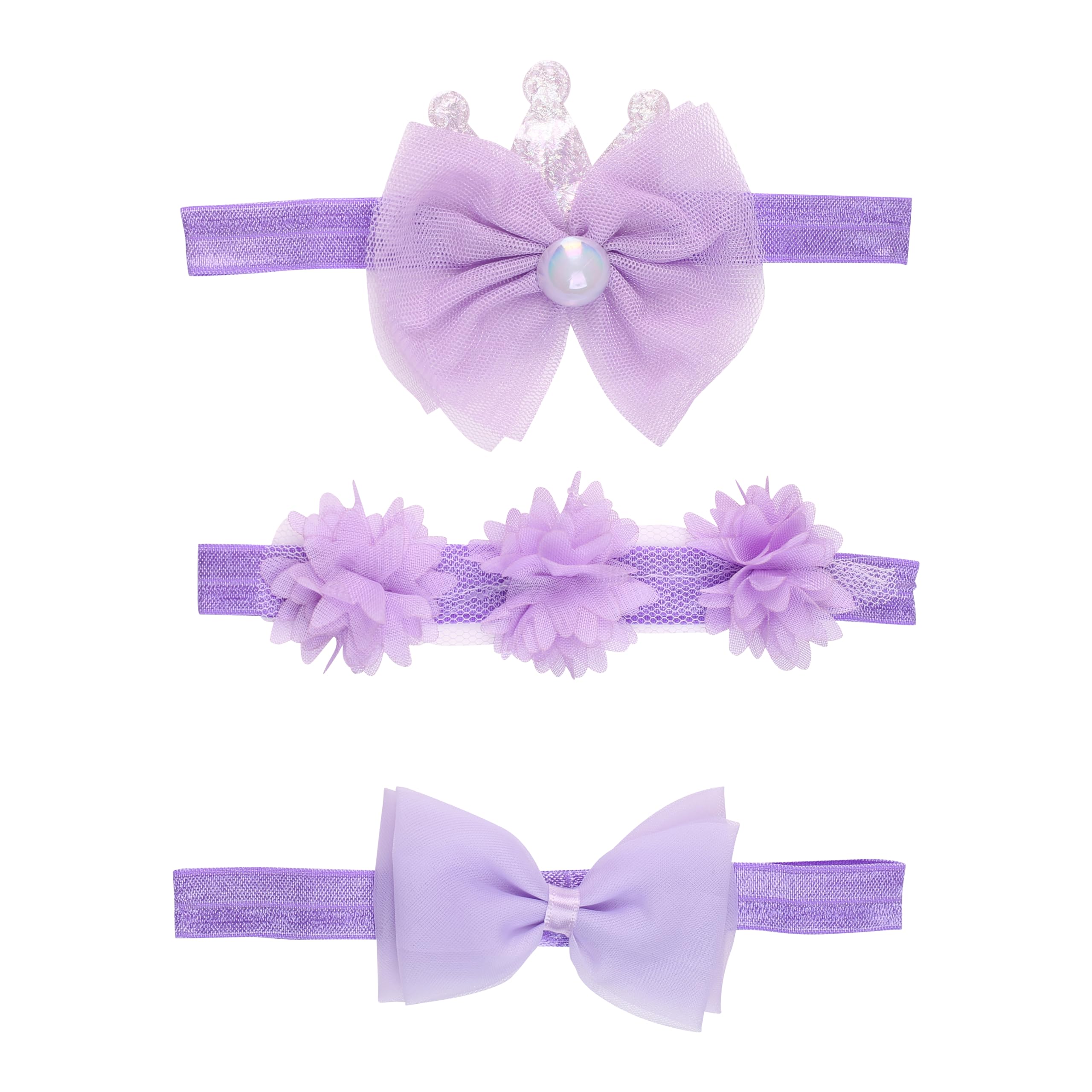 Lillypupp Fancy and stylish Bow knot, princess crown soft elastic Hairbands for baby girl. Pack of 3 headband Hair accessories gift for newborn infant kids girls (0-5 years) (PURPLE)-picture-33