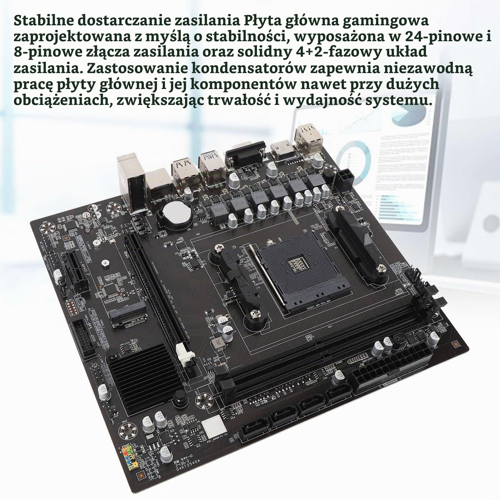 Komputerowa Płyta Główna, AM4 Gniazdo M ATX B450 Gaming Board z DDR4 RAM, dla Procesorów Ryzen 1 do 5.