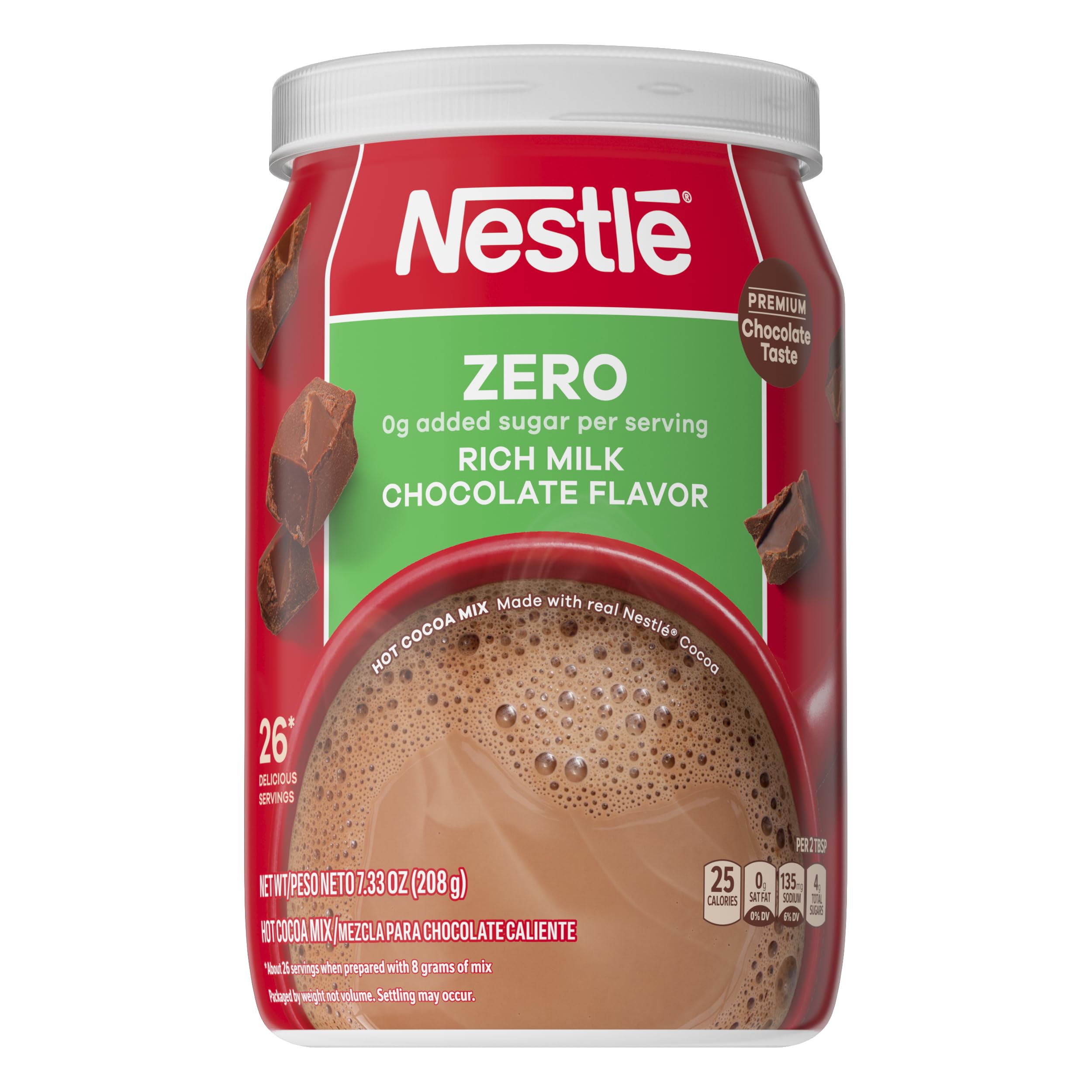 Nestlé Fat Free Rich Milk Chocolate Hot Cocoa Mix, 7.33 oz. Canister