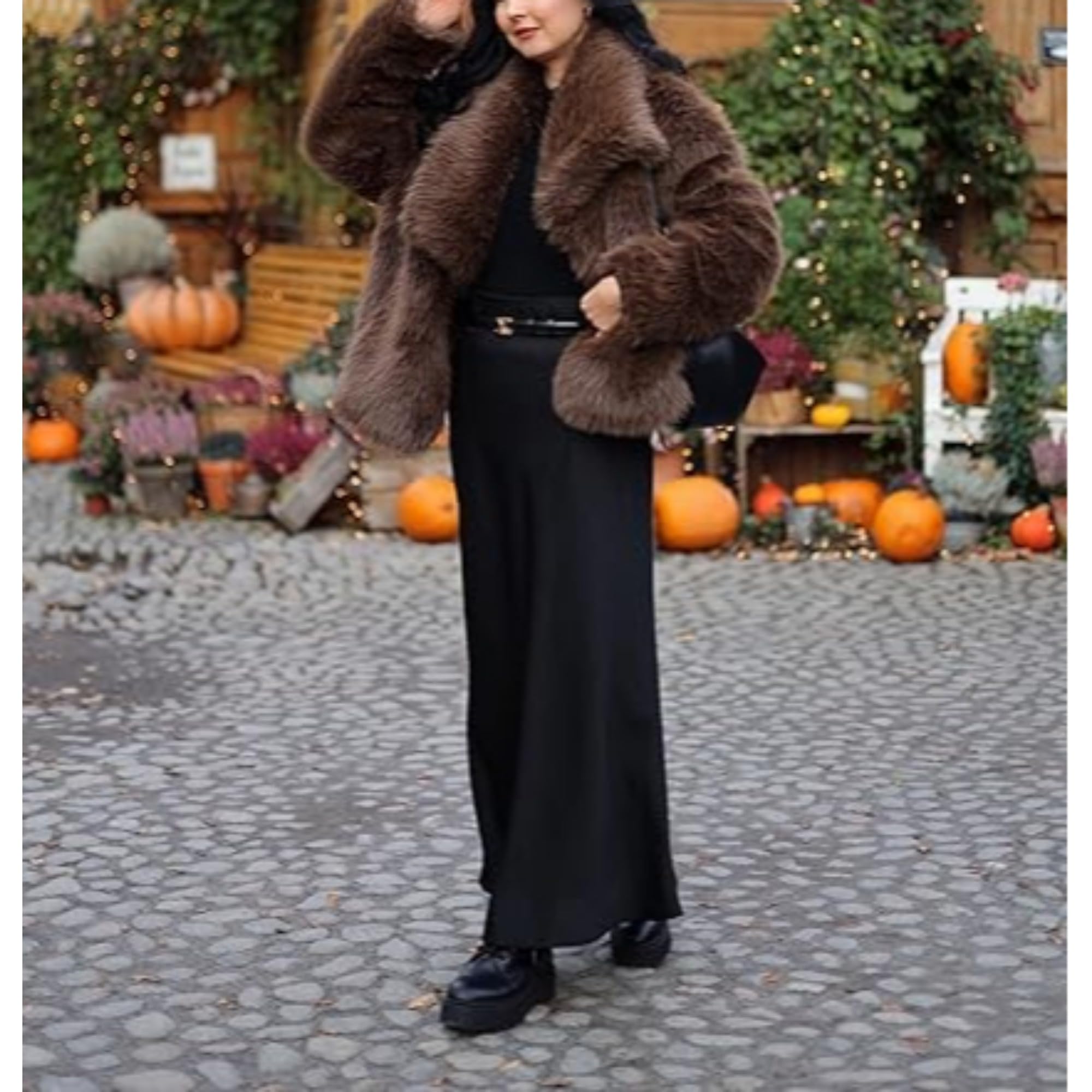 Giacca da donna in pelliccia sintetica, a maniche lunghe, con apertura frontale, invernale, calda e morbida, cappotto corto