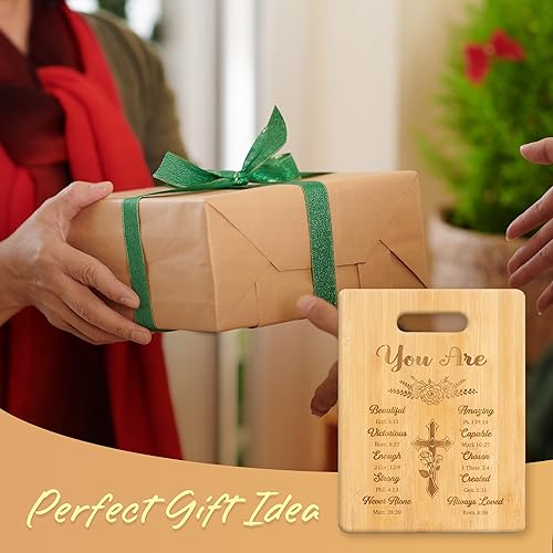 Miniatura 6 de Regalos cristianos para mujeres, regalos religiosos especiales para mujeres cristianas, tabla de cortar de bambú grabada única con citas