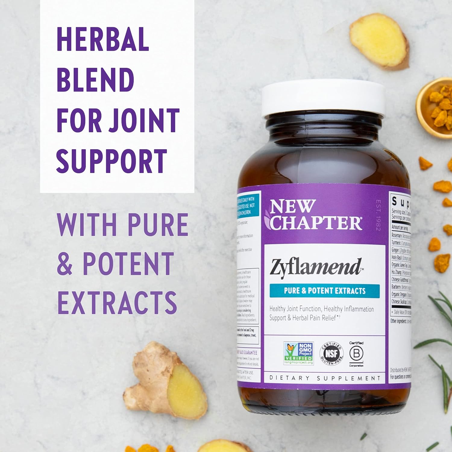 New Chapter MultiHerbal + Joint Supplement Zyflamend Whole Body for Healthy Inflammation Response + Herbal Pain Relief, Vegetarian Capsules, 180 Count : Health & Household