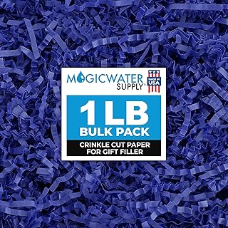 MagicWater Supply Crinkle Cut Paper Shred Filler-1LB Royal Blue-Decorative & Protective Packaging for Bridesmaid Gifts & Bridesmaid Proposal Gifts Holiday Stuffers Birthdays Wedding & Anniversaries