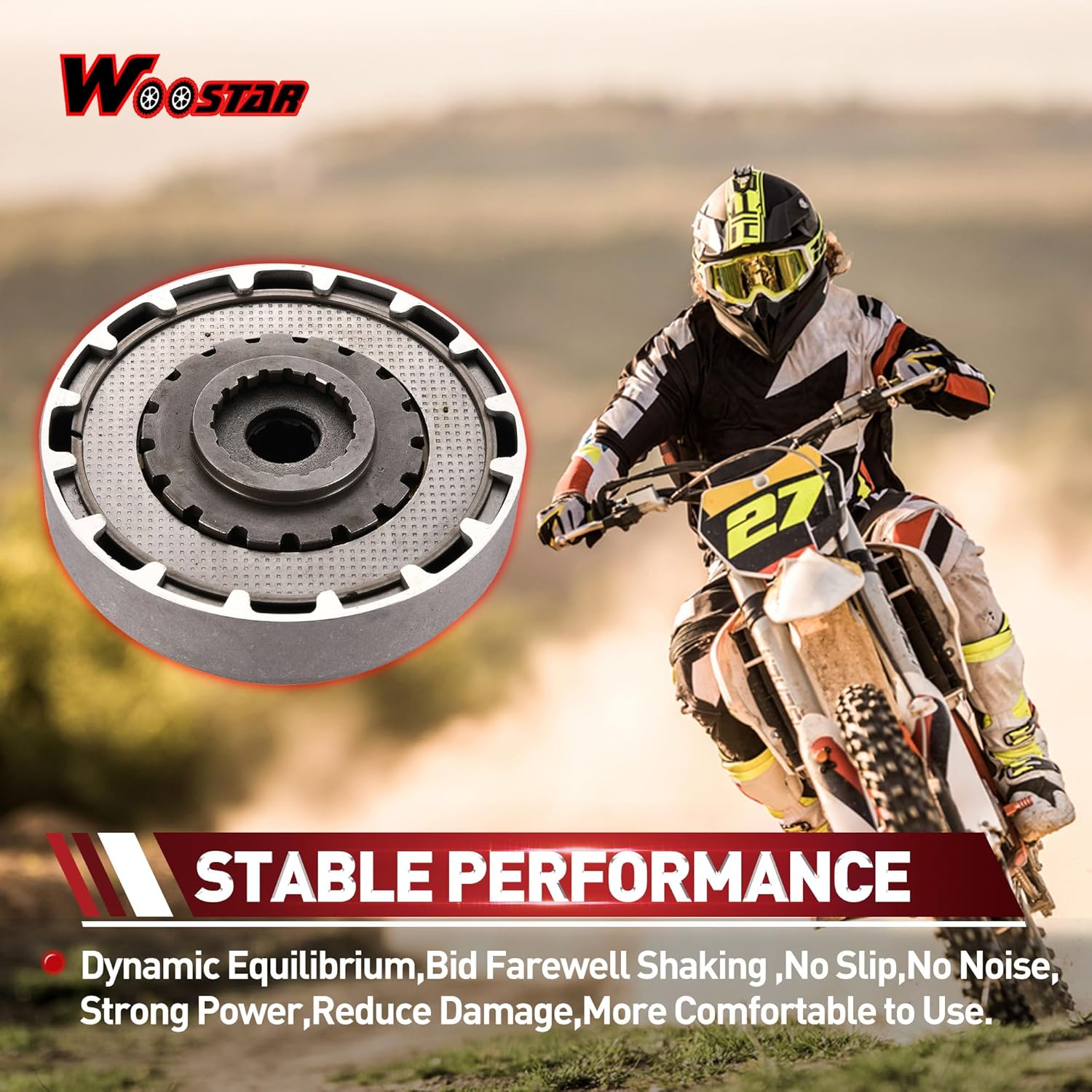 WOOSTAR 18 Teeth Manual Clutch Assembly Replacement for 50cc 70cc 90cc 110cc 125cc Chinese Dirt Pit Bike