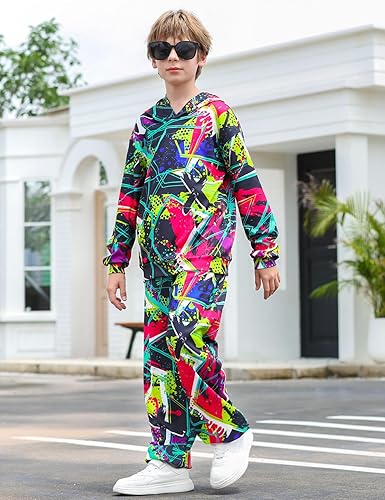 Miniatura 2 de uideazone Conjunto de sudadera con capucha y pantalón para niños 5-14T, conjunto de 2 piezas con estampado 3D