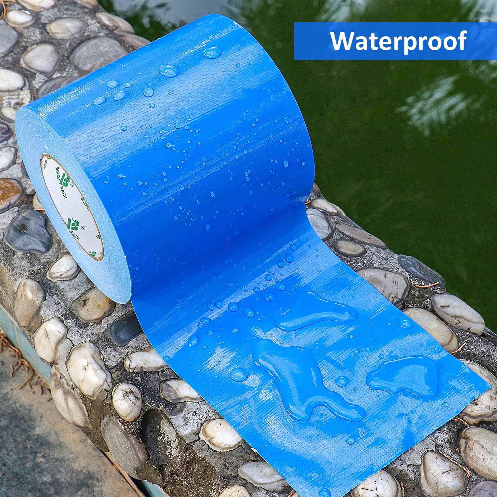 BOMEI PACK Cinta adhesiva de tela azul de 150 mm x 50 m, reforzada, resistente al agua, cinta adhesiva resistente para fijar reparaciones, cajas de etiquetado de manualidades, sellado y flejes para
