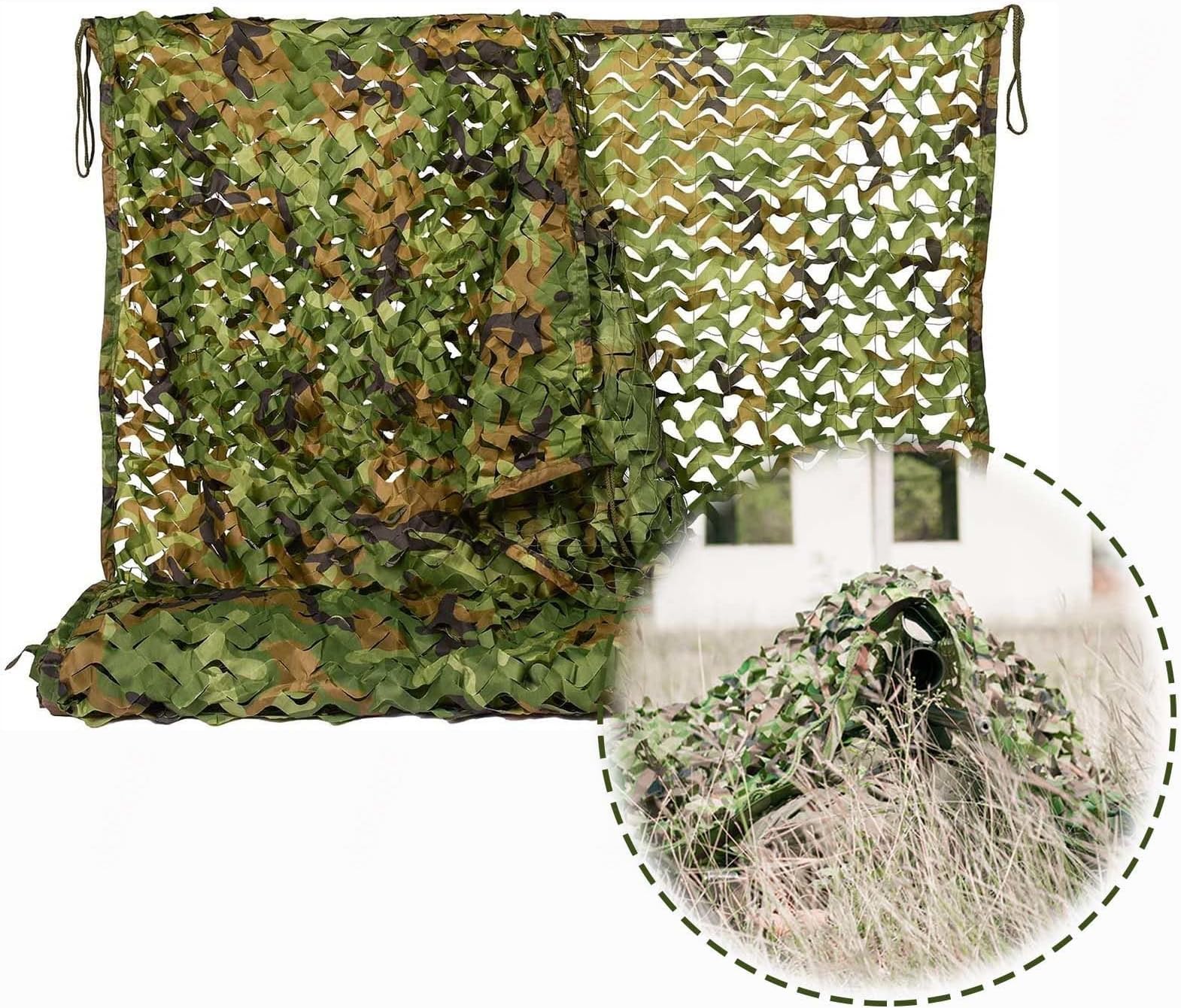 Camouflage Netting for Hunting,Camo Netting Woodland 2m 3m 4m 5m 6m 7m 8m 9m 10m,Shade Net,Military Reinforced Net,Camping,Decoration,Car Cover,Sunscreen Camouflage Net,Jungle-1.5x2m(4.9*6.6ft)