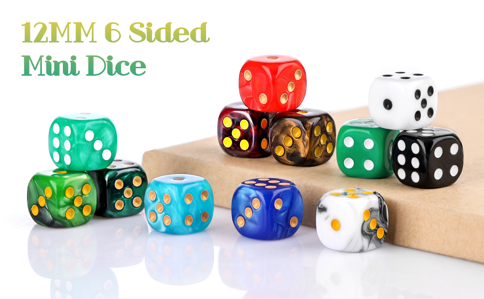Amazon.com: 36 of Pack 12MM 6 Sided MINI Dice Set,Two Colours D6