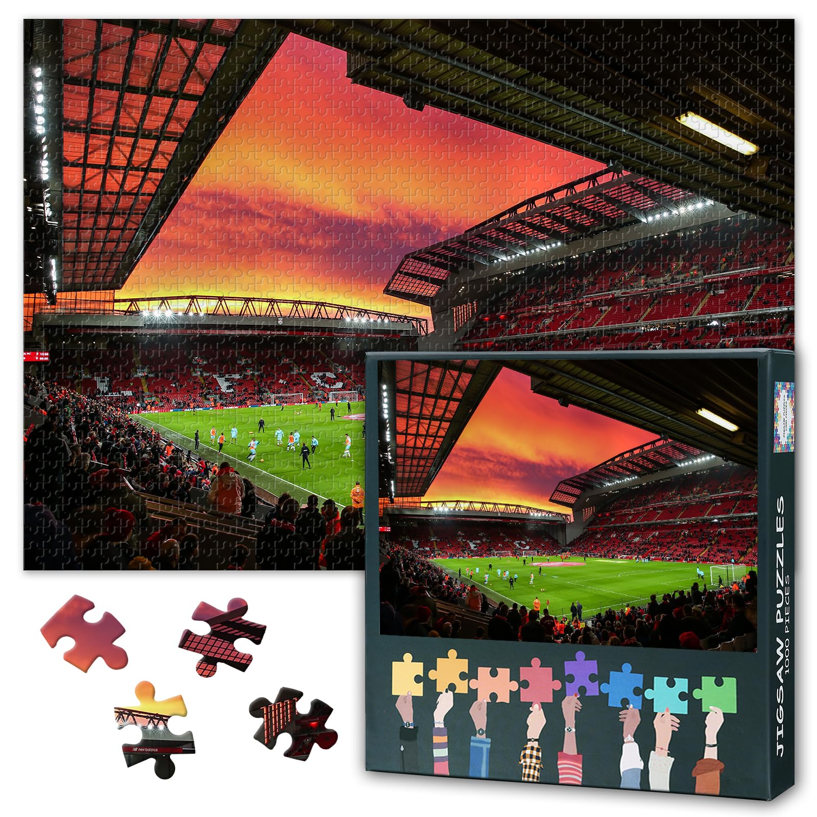 Liverpool Football Club 1000-Piece Jigsaw–Liverpool's Anfield Road Premium Puzzle with Vibrant Print & Secure Fit 50x70cm Display-Ready Art, Ships in Sturdy Box
