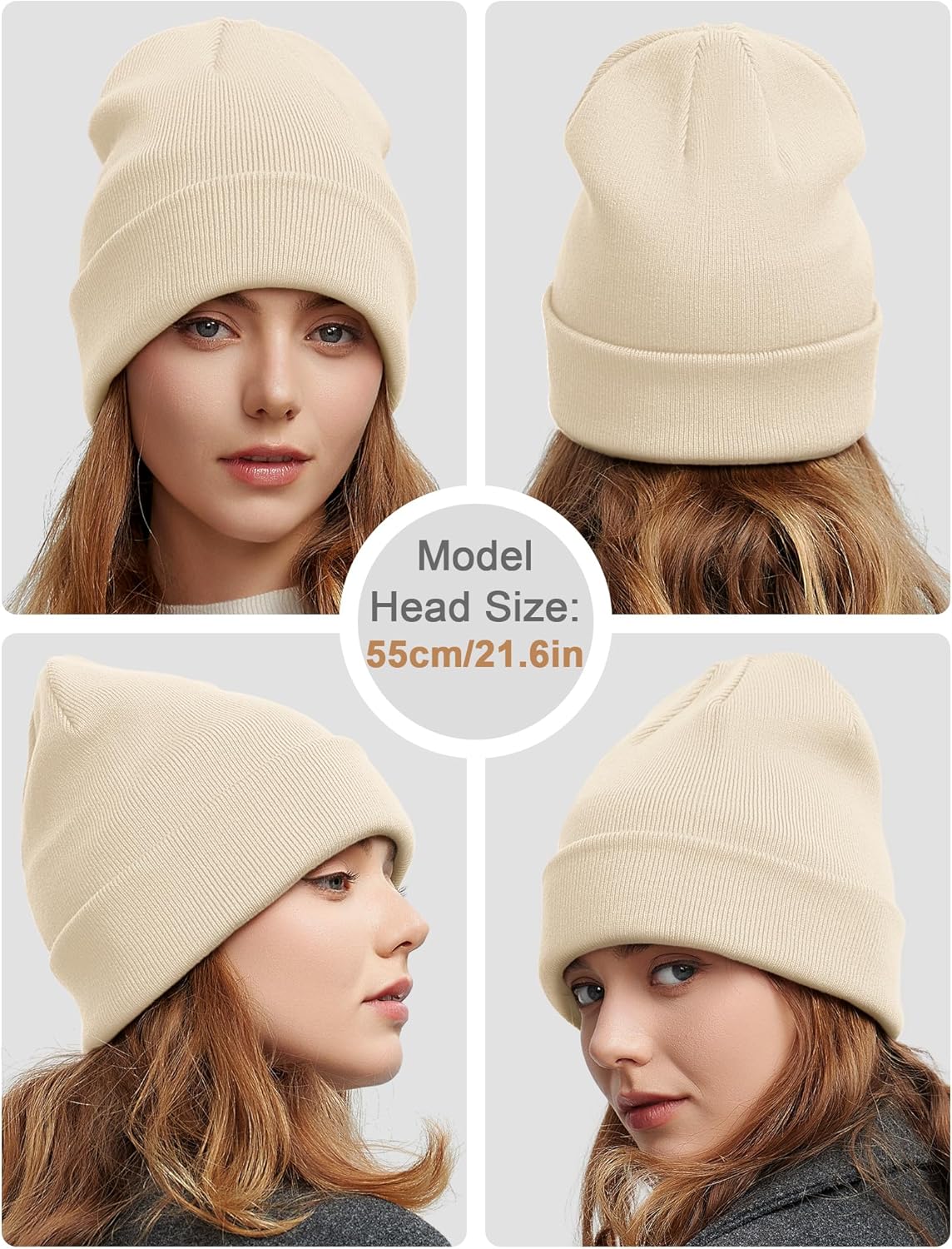 Satin Lined Wool Beanie Hat for Women Men Fall Winter Fashion, Warm Knit Cuffed Fisherman Skull Cap/Slouchy Beanie - Image 4