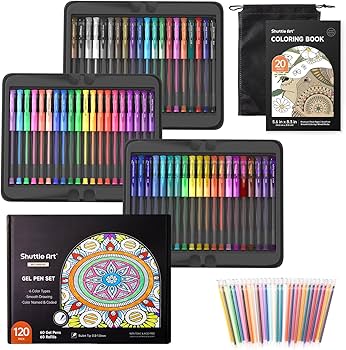 Amazon | Shuttle Art ジェルボールペン カラーペン 120パック