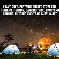 Vista 8 de FEBTECH - Estufa de cohete de camping - Cámara de combustible grande de doble cara - Estufa de camping autoalimentada - Parte superior extraíble