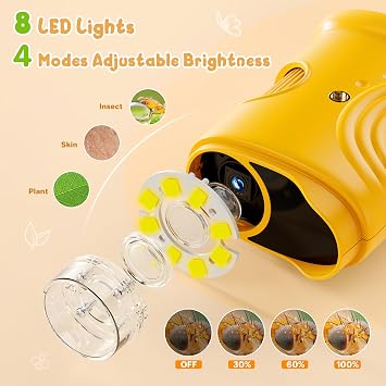 1000X Handheld Digital Microscope for Kids: Pocket Microscope with 2.0 IPS Screen - STEM Toys Birthday Gifts for Girls Boys Child - Portable Edu Science Kits Toddler Age 3-6 6-12