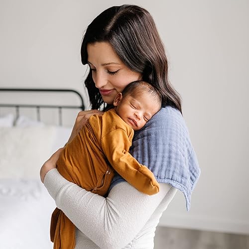 Miniatura 9 de Natemia Paños de muselina para eructos para bebé, tamaño grande de 21 x 11 pulgadas, rayón súper absorbente ultra suave hecho de paños de bambú,