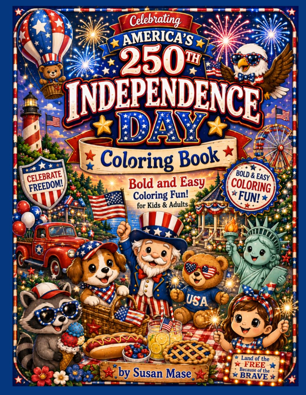 Celebrating America's 250th Independence Day Coloring Book