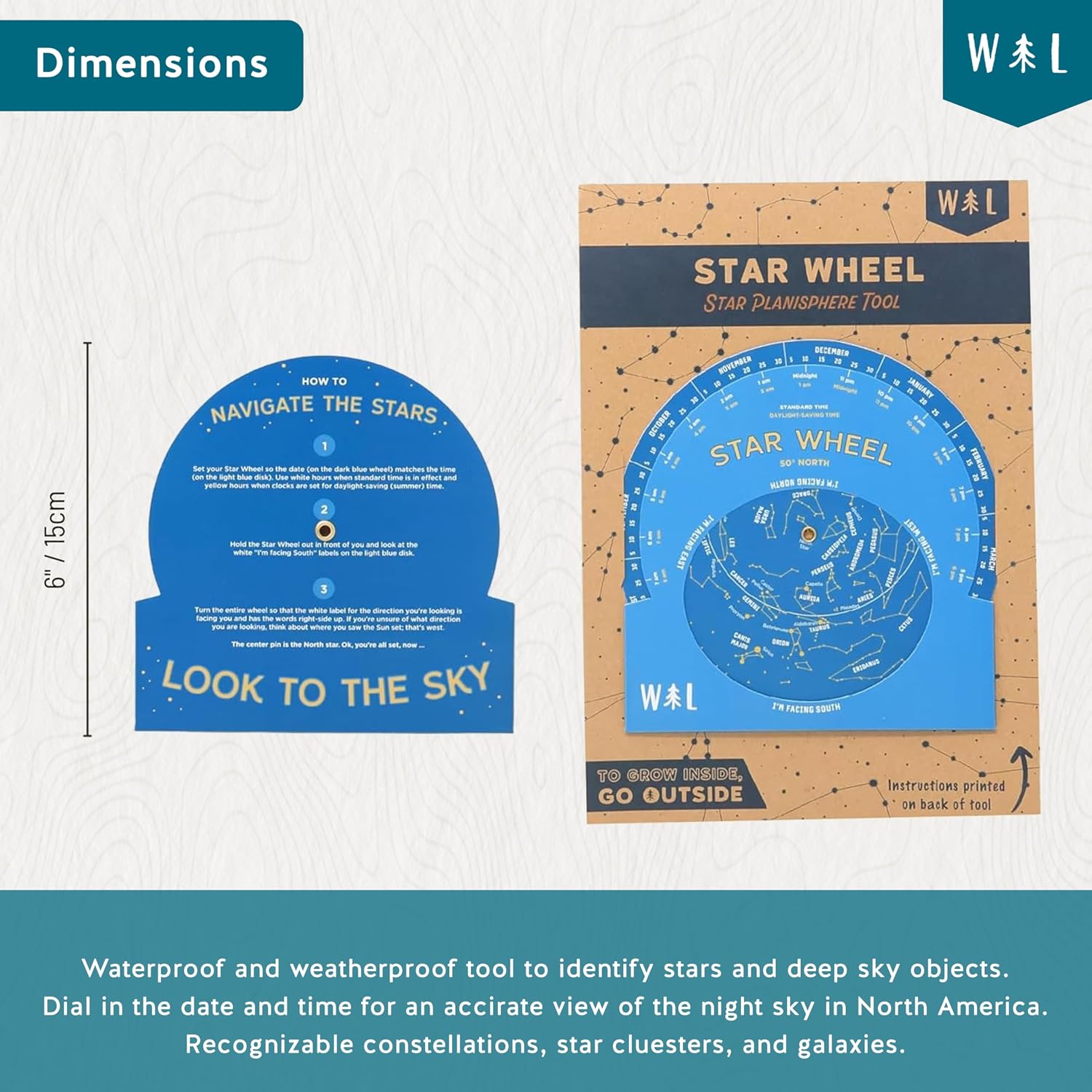 Star Planisphere Wheel, Stargazing Guide Tool | Easy to use, durable and weatherproof, helps locate constellations and galaxies, perfect for beginners and experts alike