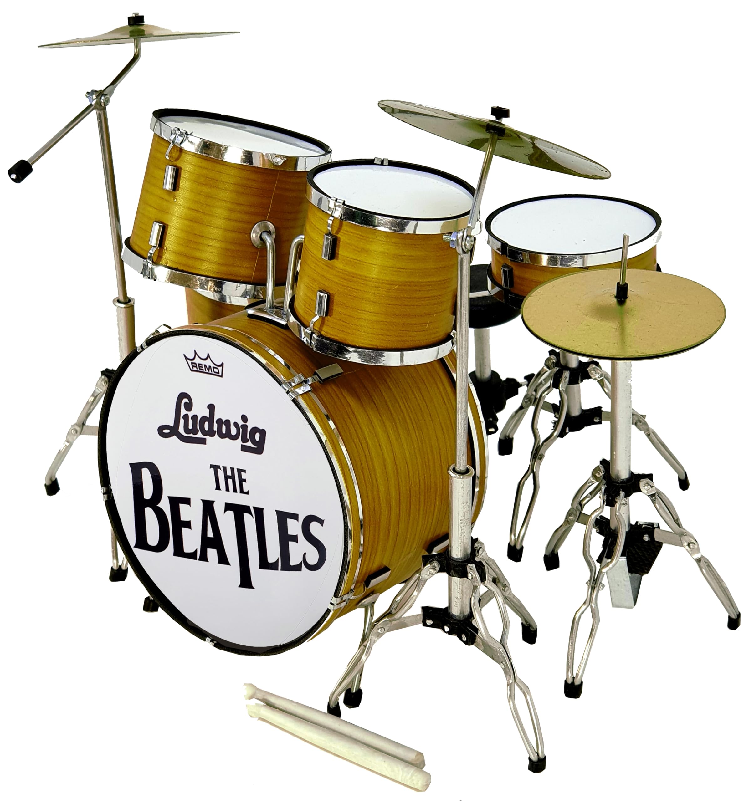 ROCKSTAR - Miniatura Bateria Acustica Nogal Satinado MDR-0107 Regalo Musical